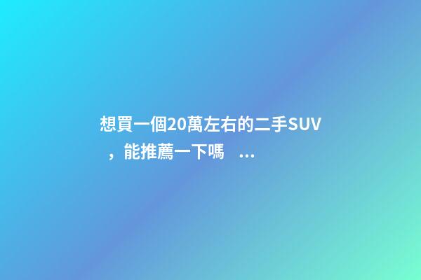 想買一個20萬左右的二手SUV，能推薦一下嗎？